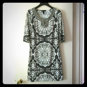 INC Beaded Neckline Dress with Keyhole